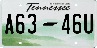 TN license plate A6346U
