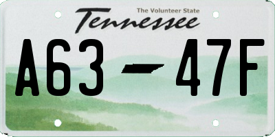 TN license plate A6347F