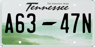 TN license plate A6347N