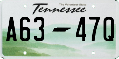 TN license plate A6347Q