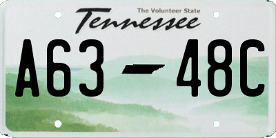 TN license plate A6348C