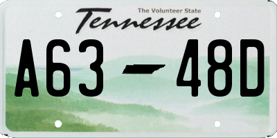 TN license plate A6348D