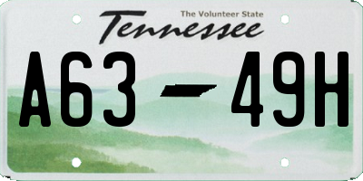 TN license plate A6349H