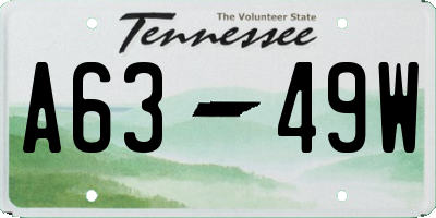TN license plate A6349W