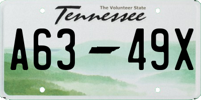 TN license plate A6349X