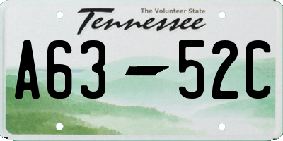 TN license plate A6352C