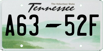 TN license plate A6352F