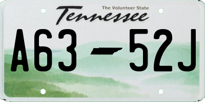 TN license plate A6352J
