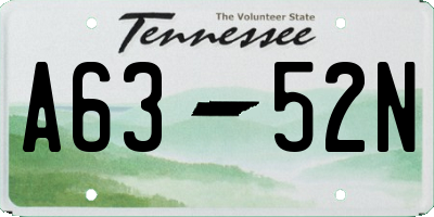 TN license plate A6352N