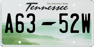 TN license plate A6352W