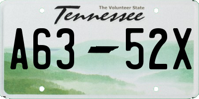 TN license plate A6352X