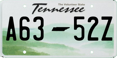 TN license plate A6352Z