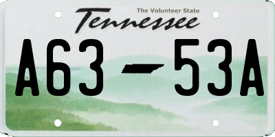 TN license plate A6353A