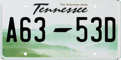 TN license plate A6353D