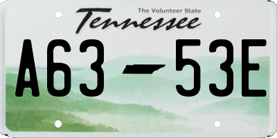 TN license plate A6353E