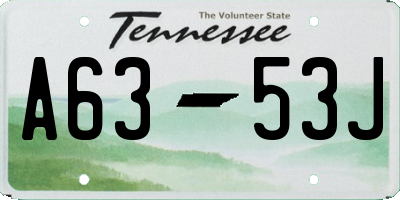 TN license plate A6353J