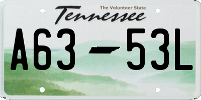 TN license plate A6353L