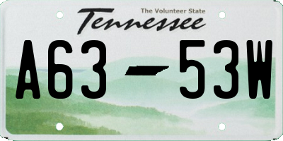 TN license plate A6353W