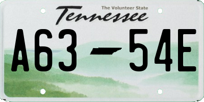 TN license plate A6354E