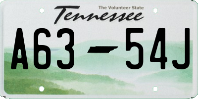 TN license plate A6354J