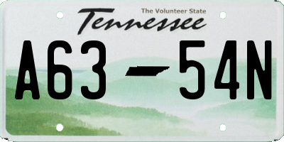 TN license plate A6354N