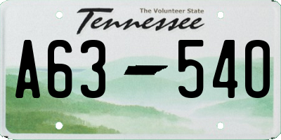 TN license plate A6354O