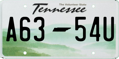 TN license plate A6354U