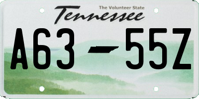 TN license plate A6355Z