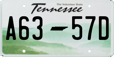 TN license plate A6357D