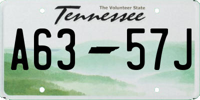 TN license plate A6357J