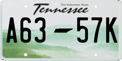 TN license plate A6357K
