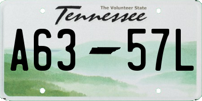 TN license plate A6357L