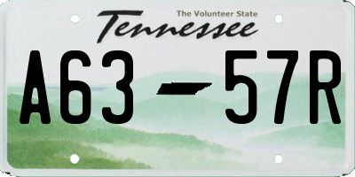 TN license plate A6357R