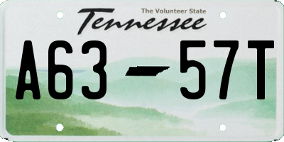 TN license plate A6357T