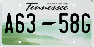 TN license plate A6358G