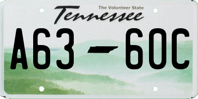 TN license plate A6360C