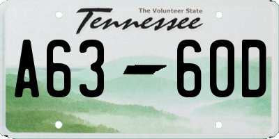 TN license plate A6360D