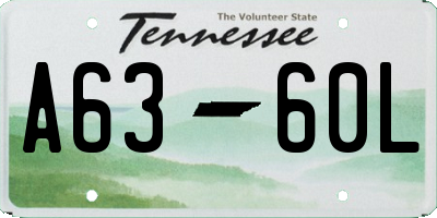 TN license plate A6360L