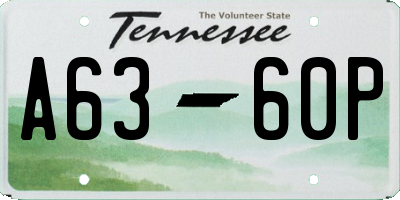 TN license plate A6360P