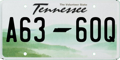 TN license plate A6360Q