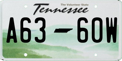 TN license plate A6360W