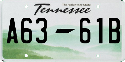 TN license plate A6361B