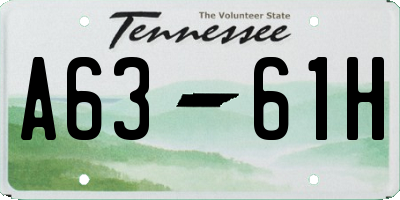 TN license plate A6361H