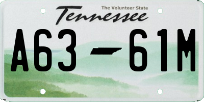 TN license plate A6361M