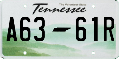 TN license plate A6361R