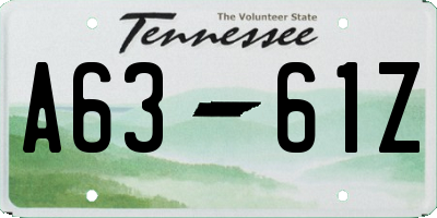 TN license plate A6361Z