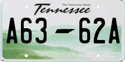 TN license plate A6362A
