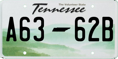 TN license plate A6362B