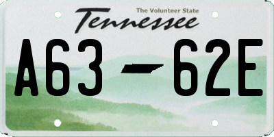 TN license plate A6362E