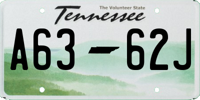 TN license plate A6362J